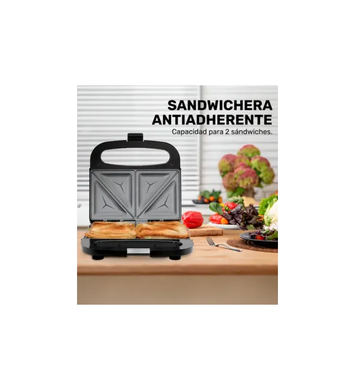 Sandwichera Taurus Cosmos M96800640 - Antiadherente para 2 Sándwiches