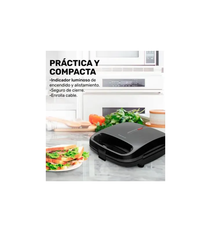 Sandwichera Taurus Cosmos M96800640 - Antiadherente para 2 Sándwiches