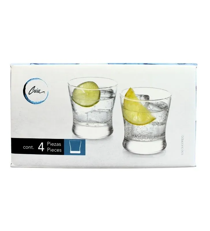 Set 4 Vasos Crisa Brasilia DOF 297 ml - Modelo 6654