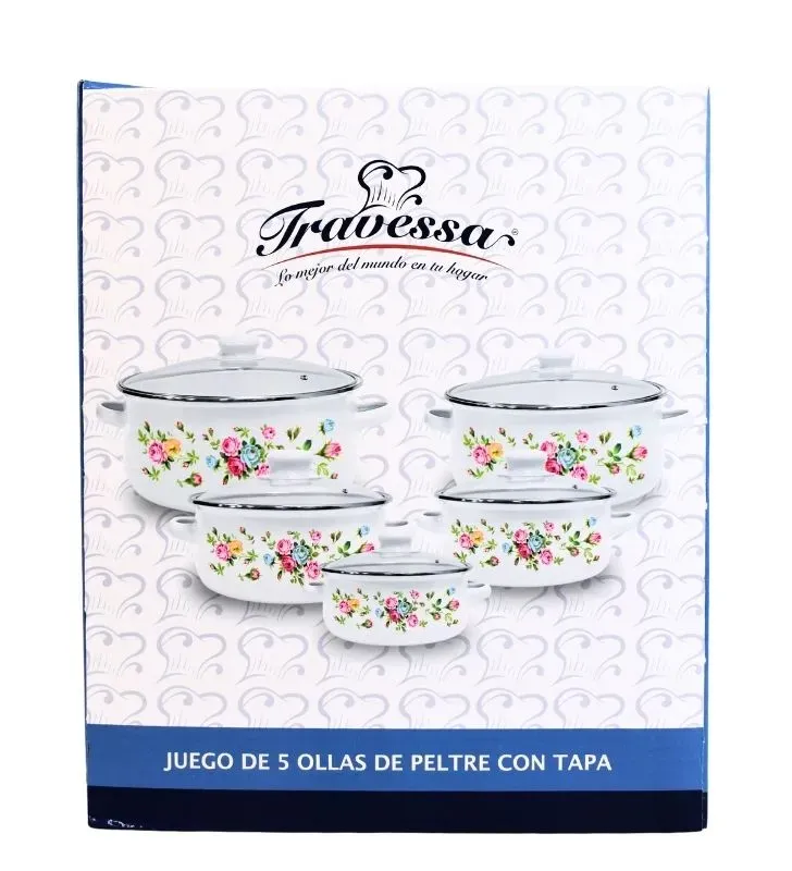 Set de 5 Ollas Travessa 16-24 cm con Tapa - Modelo 043-037-003