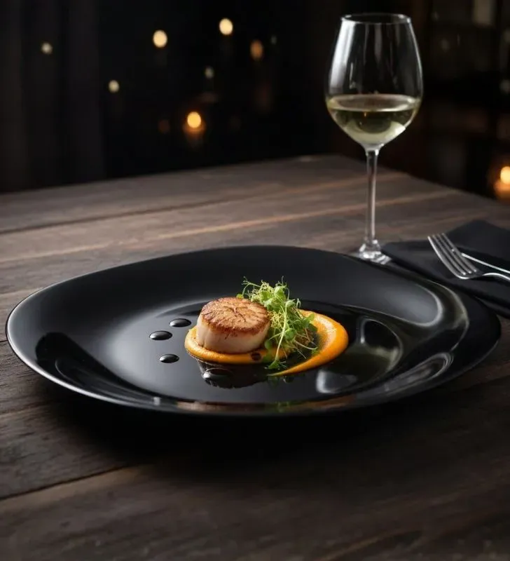 Plato Trinche Cuadrado Ranieri Opal Negro 28cm - 97995