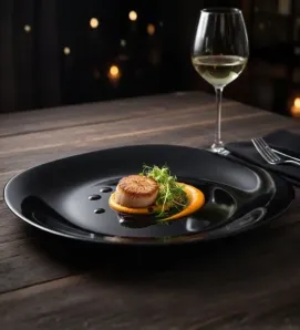 Plato Trinche Cuadrado Ranieri Opal Negro 28cm - 97995