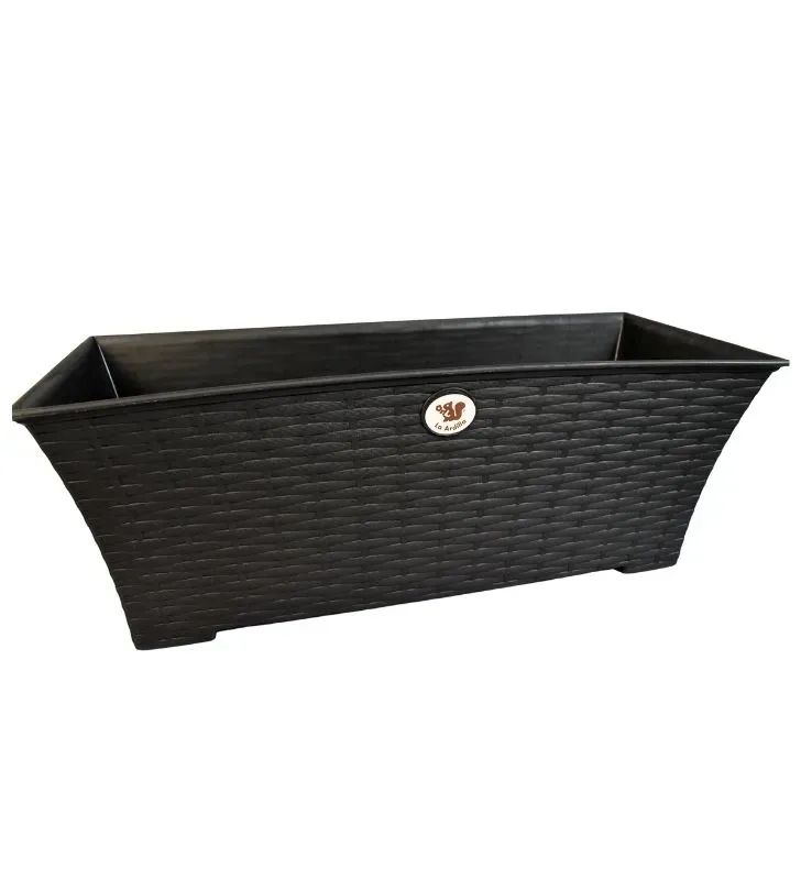 Jardinera Rattan L45 La Ardilla Gris Oxford - Elegancia para tu Jardín