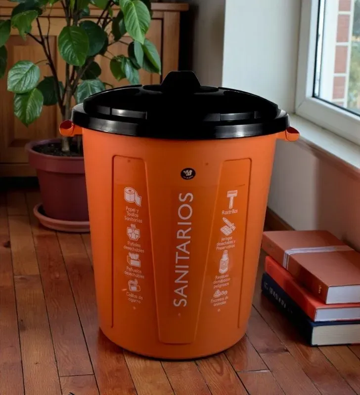 Practibote 80L La Ardilla Sanitario - Bote de Basura con Tapa