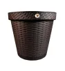Maceta Rattan Redonda 42.5 La Ardilla - Chocolate Elegante