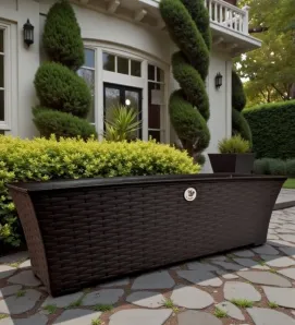 Jardinera Rattan 60 cm La Ardilla - Chocolate Elegante