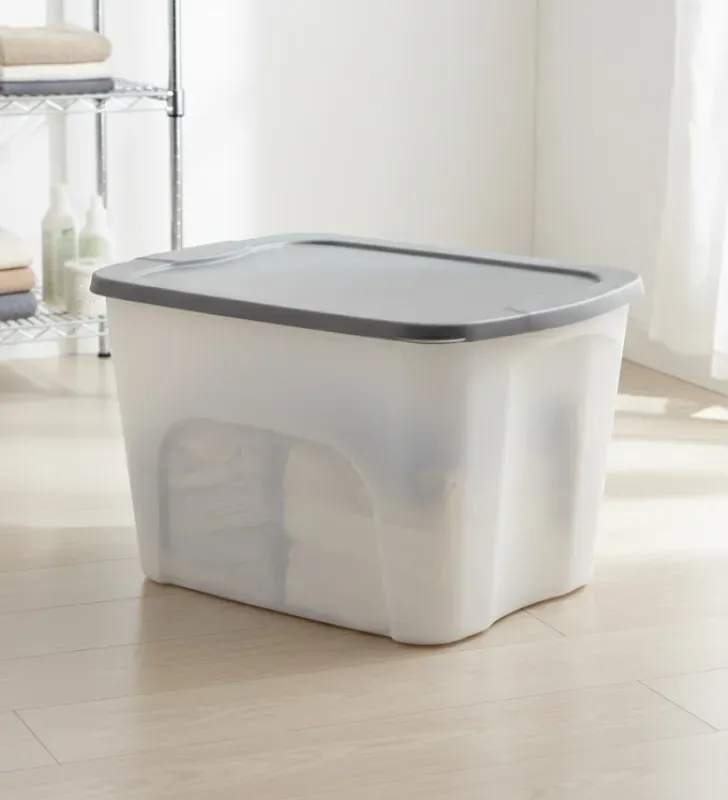 Caja Box Italhome Transparente con Tapa Gris – Capacidad grande