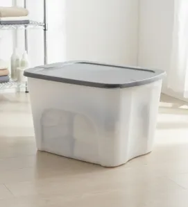 Caja Box Italhome Transparente con Tapa Gris – Capacidad grande