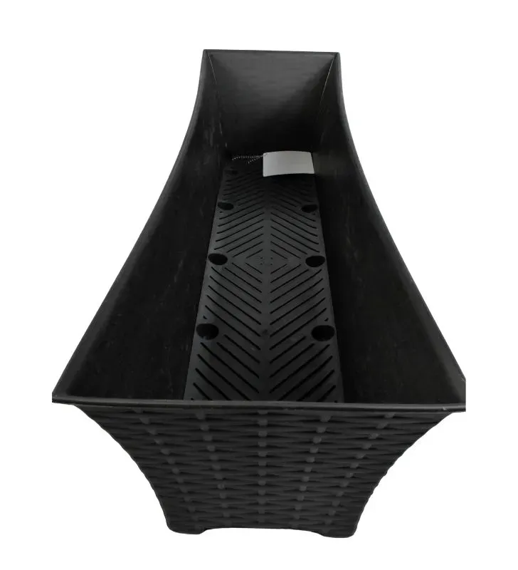 Jardinera Rattan 60 cm La Ardilla - Gris Oxford Elegante