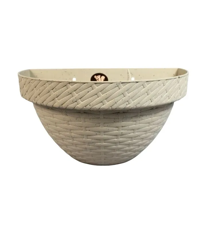 Maceta de Pared Rattan 26.5 La Ardilla - Blanco Minimalista