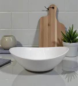 Lavafrutas 15 cm Florencia IMCOSA 82692 - Vidrio Opal Blanco