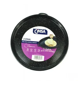 Comal Redondo 34 cm Negro Brillante