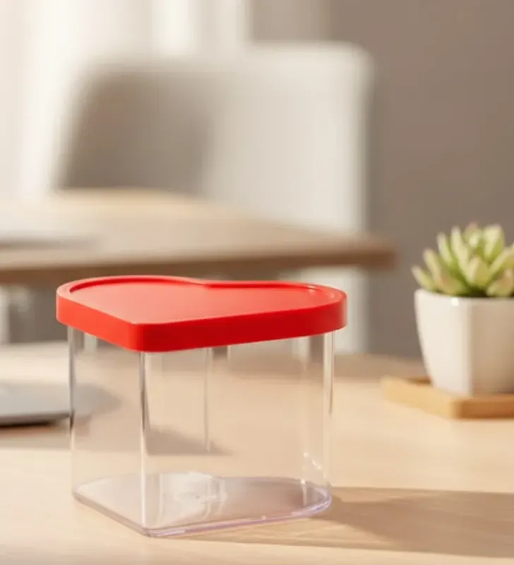 Cajita de Plástico Corazón Plastiapan FIE001 – Contenedor para Dulces