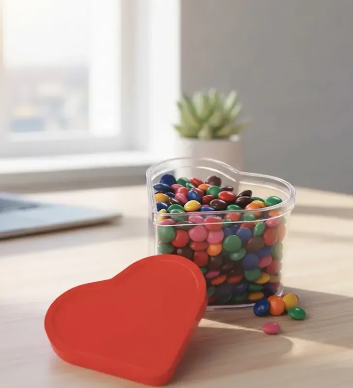 Cajita de Plástico Corazón Plastiapan FIE001 – Contenedor para Dulces
