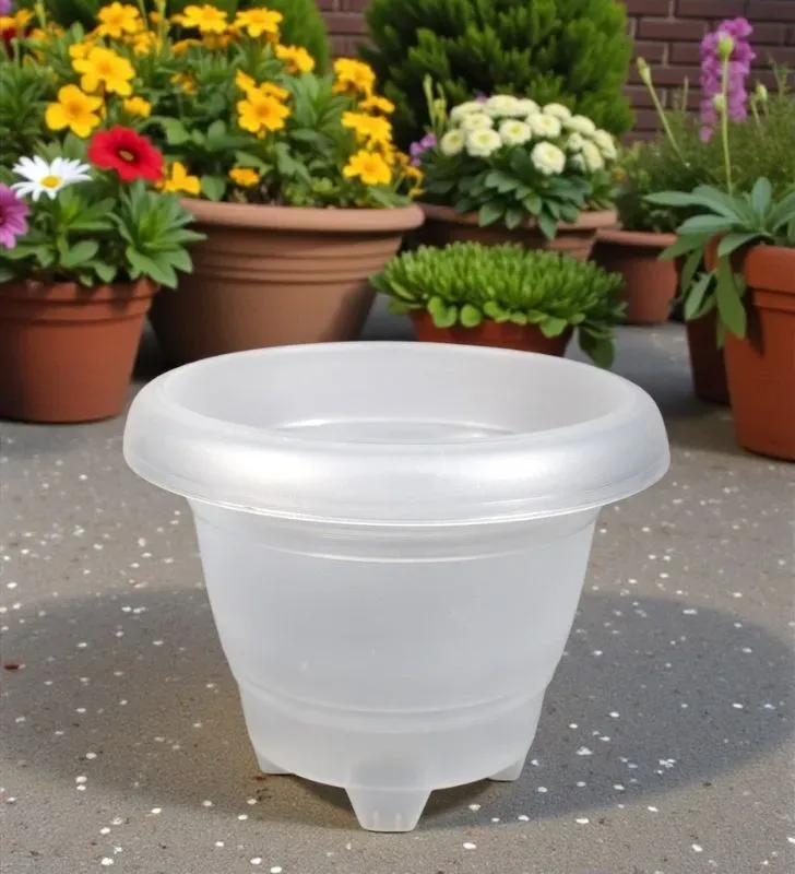 Maceta Florencia No. 8 Traslúcida Plastic Trends JMV03 - 20cm