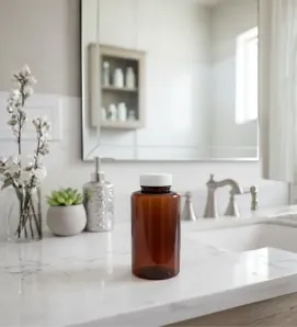 Frasco Pastillero 300 ml Ámbar Cajaplax - Tapa 38 mm