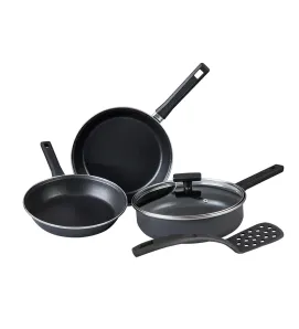 SET DURAMAX 5 PIEZAS CON ANTIADHERENTE Y TAPA DE VIDRIO