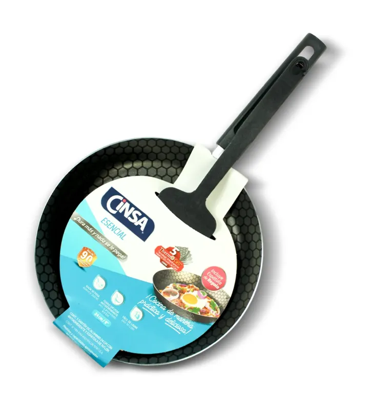 SARTEN DE ALUM. ESENCIAL 24CM C/THERMOCELL  Y ESPATULA