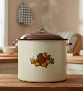 Olla Recta No. 42 Cinsa Crema - Decorado Tropical (Peltre)