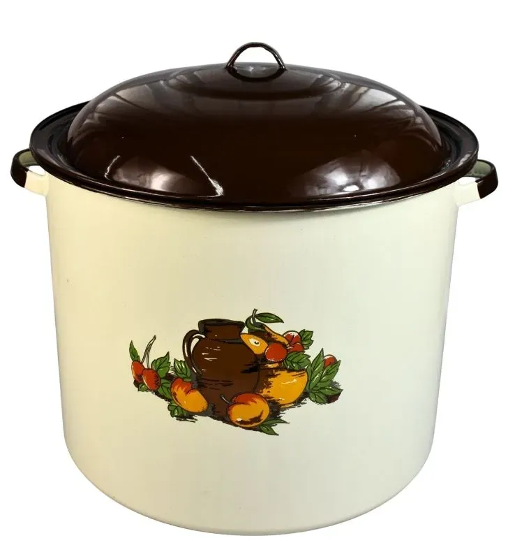 Olla Recta No. 42 Cinsa Crema - Decorado Tropical (Peltre)