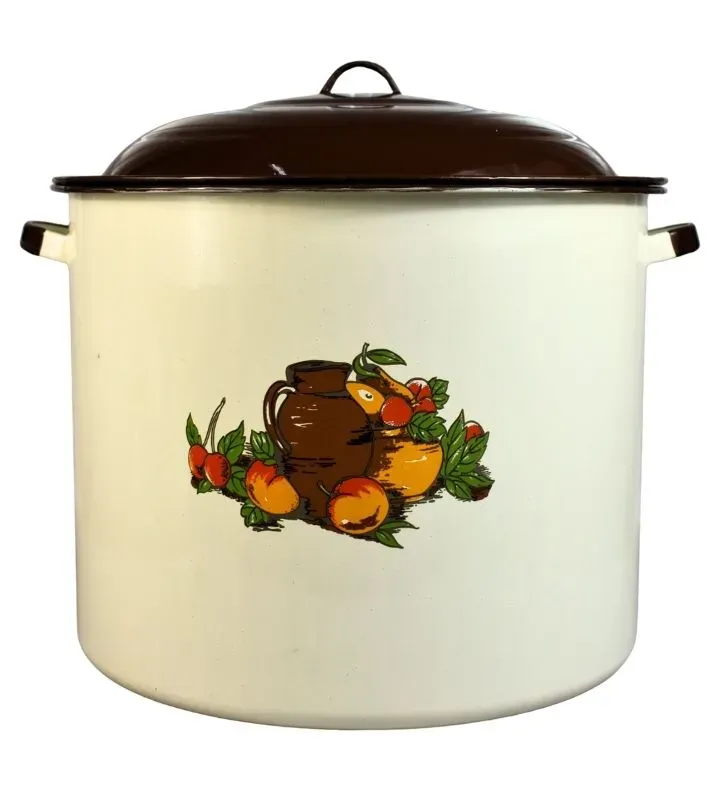 Olla Recta No. 42 Cinsa Crema - Decorado Tropical (Peltre)