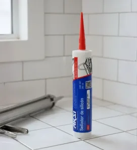 Sellador de Silicón Blanco AKSI 280ml - Ideal para Baños y Cocinas