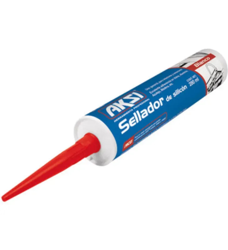 Sellador de Silicón Blanco AKSI 280ml - Ideal para Baños y Cocinas