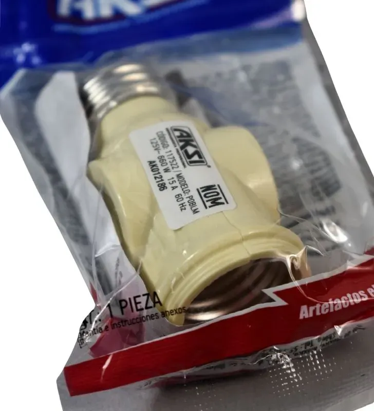 Portalámpara con Ladrón AKSI 117522 - Marfil 5.2A