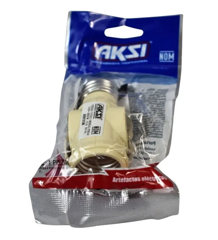 Portalámpara con Ladrón AKSI 117522 - Marfil 5.2A