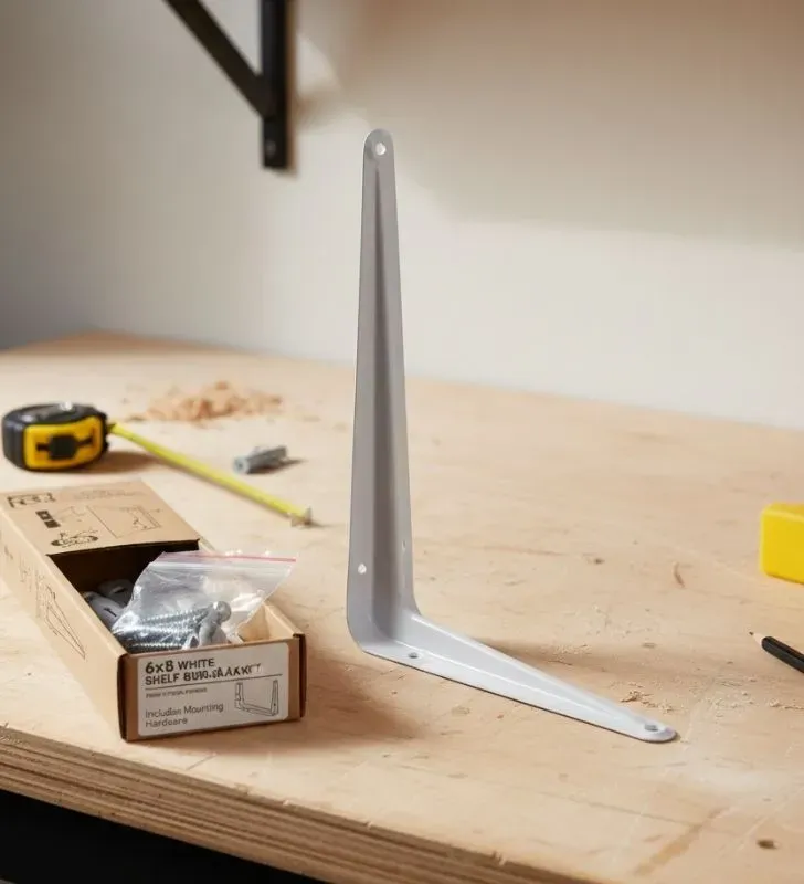 Ménsula Blanca AKSI 6x8" 305503 - Soporte de Acero para Carga