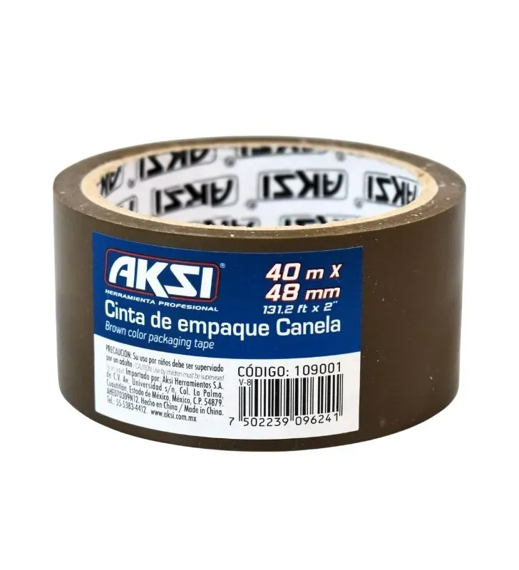 Cinta Canela AKSI 40m 109001 - Adhesivo Hule Resina