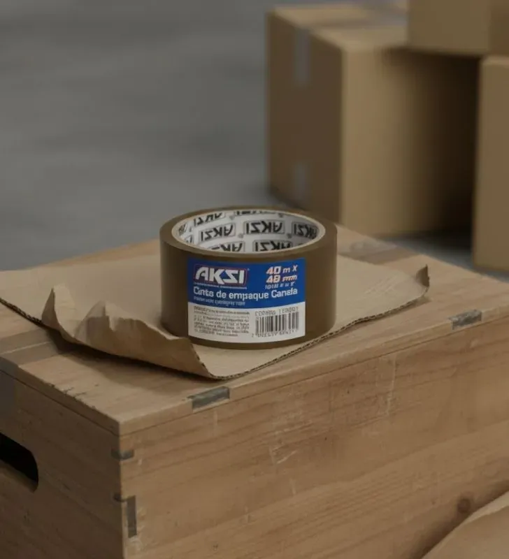 Cinta Canela AKSI 40m 109001 - Adhesivo Hule Resina