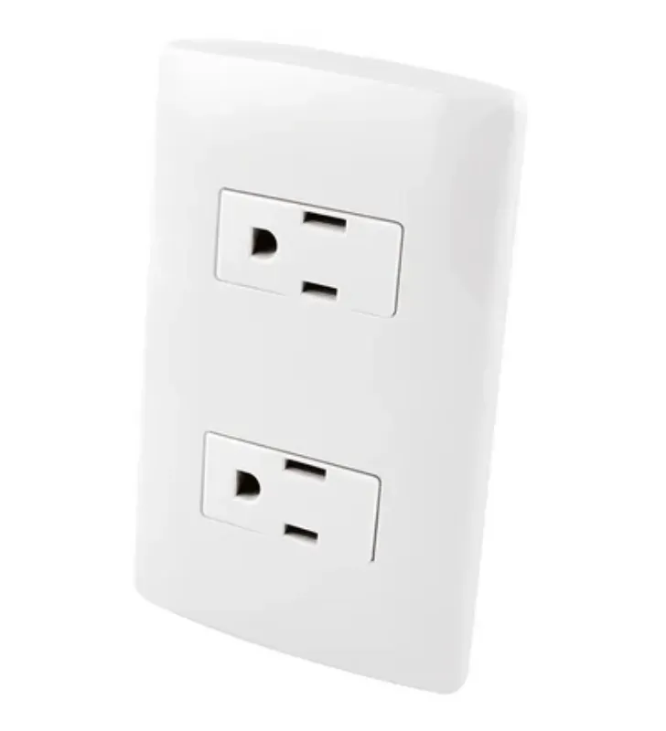 Contacto Doble Aterrizado AKSI con Placa 118371 - Kit Completo