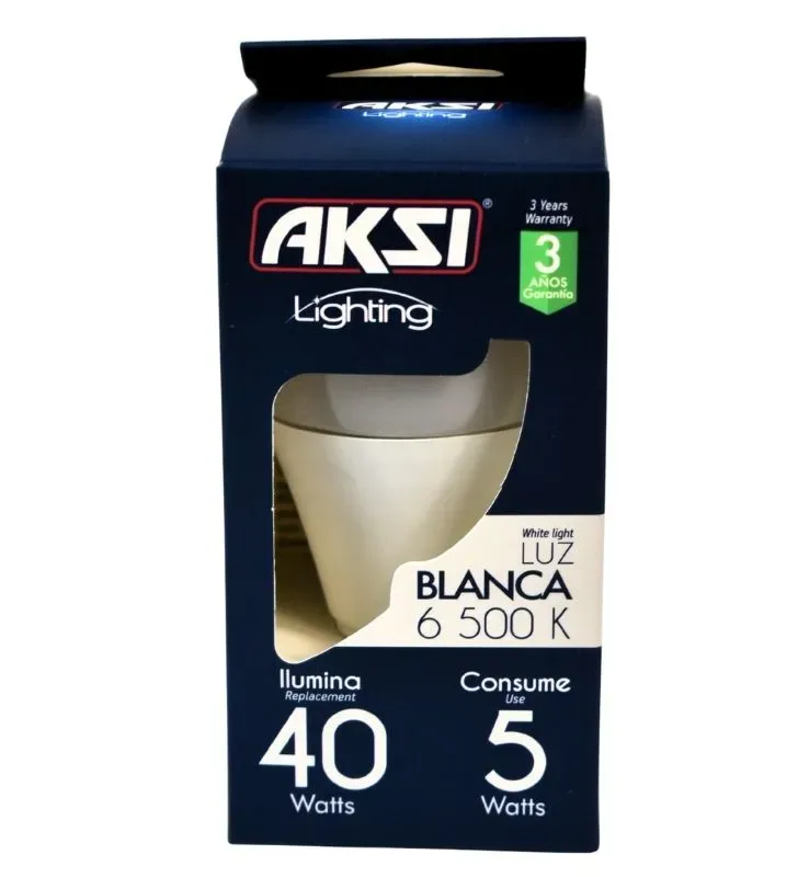 Foco LED AKSI 5W Luz Blanca 6500K 120021 - Ahorro del 85%