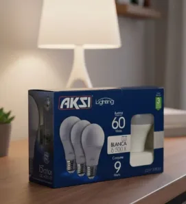 Paquete de 3 Focos LED AKSI 9W Luz Blanca - Ahorro y Calidad