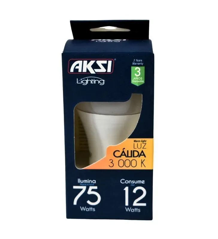 Foco LED AKSI 12W Luz Cálida 1050lm - Equivalente 75W
