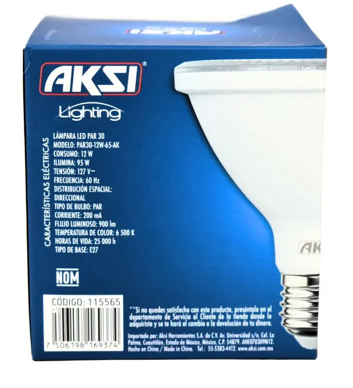 Foco LED PAR 30 AKSI 12W 35° Luz Blanca - Iluminación de Acento