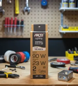 Foco Ahorrador AKSI 23W Espiral E27 - Luz Blanca 1380lm