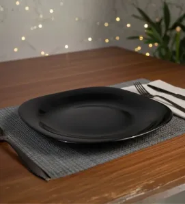 Plato Trinche Cuadrado Ranieri 21 cm Negro Opal - Modelo 98101