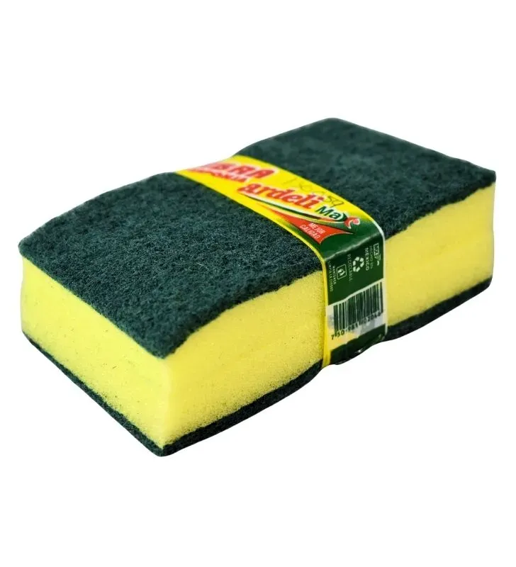 Fibra Verde con Esponja Ardeli FEV 8x12 cm 2 pz - Limpieza Dual