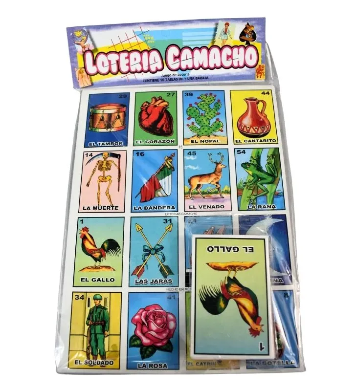 Lotería Tradicional Camacho - 10 Tablas y Baraja Grande