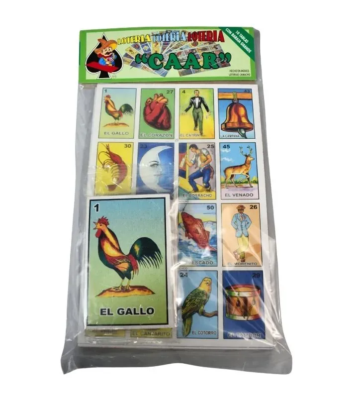 Lotería Tradicional Camacho 10 Tablas - Baraja Gallo Grande
