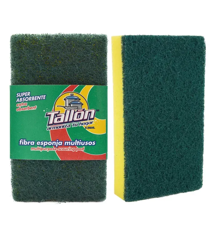 Fibra Verde con Esponja T.Taio FVERS - No Raya y Antimicrobiana
