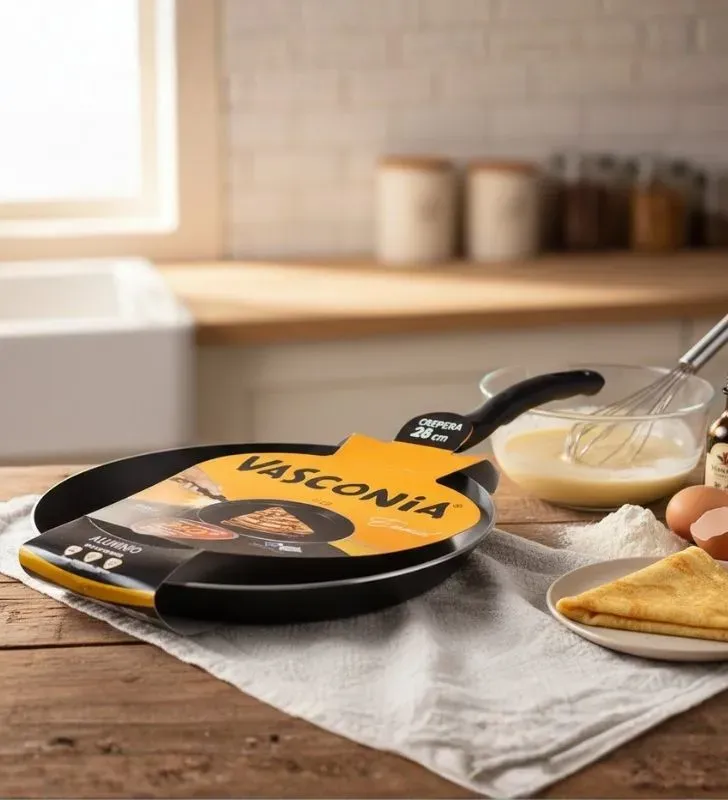 Crepera Vasconia Esencial 28 cm Negra - Antiadherente 360°