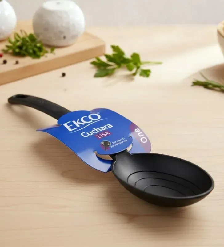 Cuchara Lisa Ekco One Negra - Resistente al Calor de Nylon