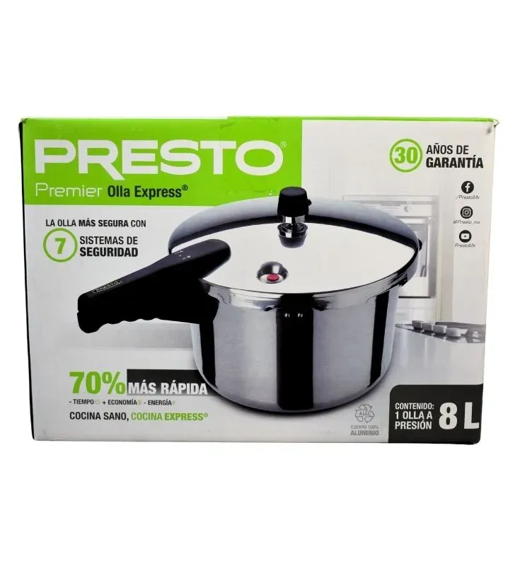 Olla Express Presto Premier 8L 75491 - 7 Sistemas de Seguridad
