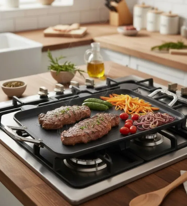 Plancha Rectangular Vasconia Doble Quemador - Modelo 30587