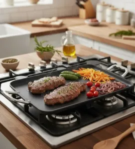 Plancha Rectangular Vasconia Doble Quemador - Modelo 30587