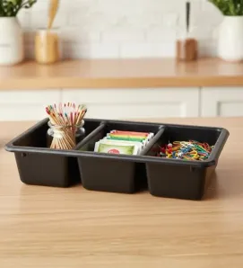 Charola Multiusos Chica 3 Divisiones Plastymet - Resistencia y Orden