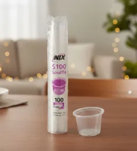 Vaso Soufflé 1 oz INIX - Paquete con 100 Piezas (VPLSONX)